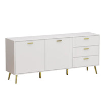 Buffet avec 3 tiroirs et 2 portes, expresso/blanc