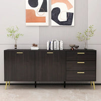 Buffet avec 3 tiroirs et 2 portes, expresso/blanc