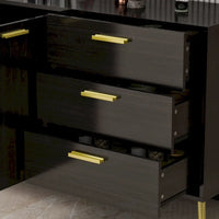 Buffet avec 3 tiroirs et 2 portes, expresso/blanc