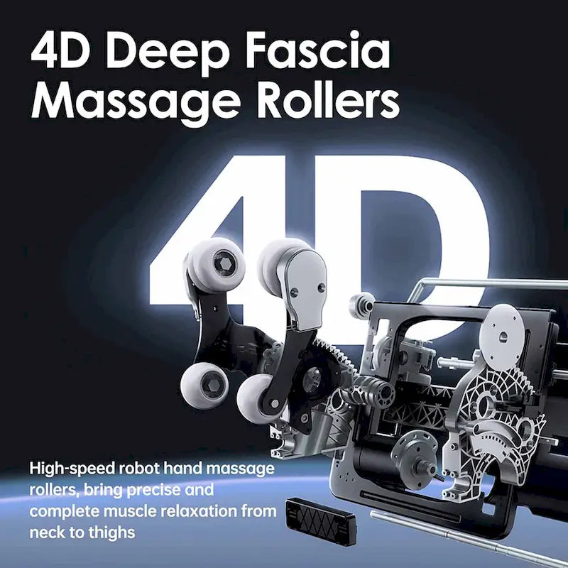 Ukuowu PS6500 Fauteuil de massage 4D avec AI Care, commande vocale, charge sans fil et très longue piste SL