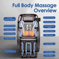 Ukuowu PS6500 Fauteuil de massage 4D avec AI Care, commande vocale, charge sans fil et très longue piste SL