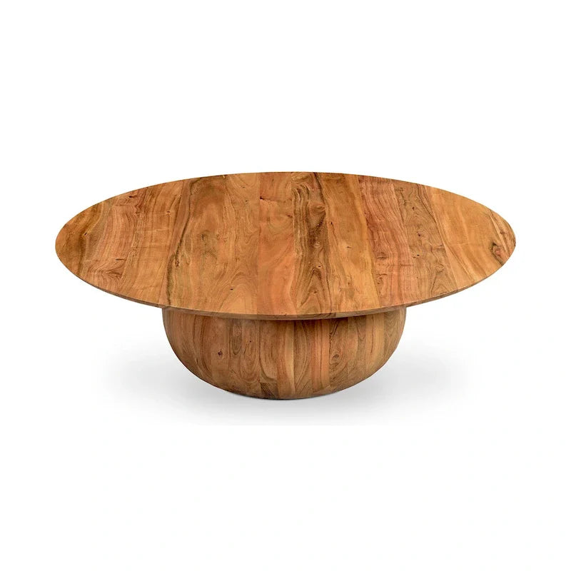 Table basse ronde moderne en bois d'acacia massif Aurelle Home