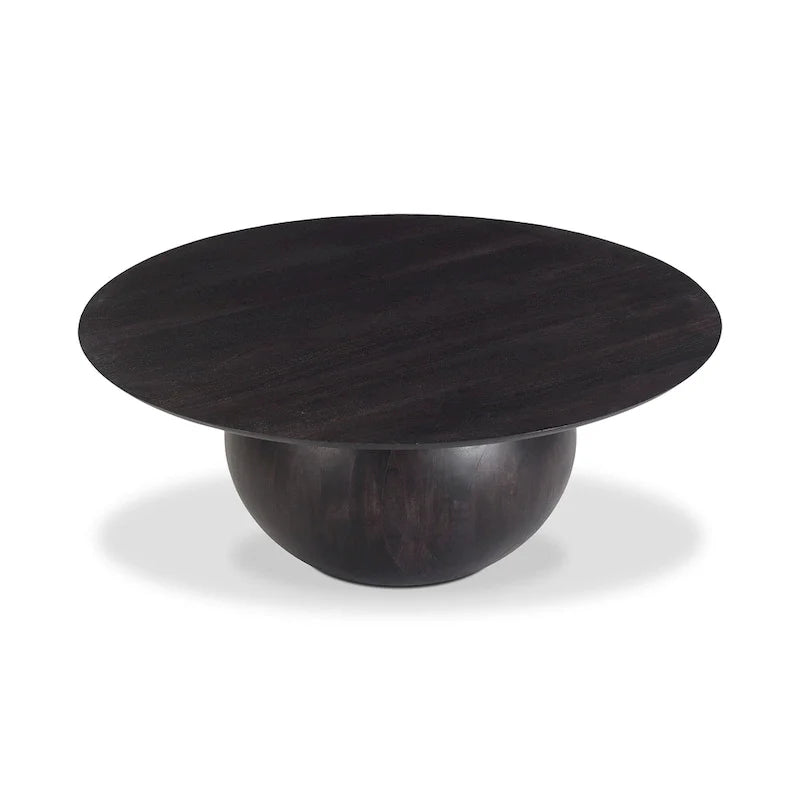 Table basse ronde moderne en bois d'acacia massif Aurelle Home