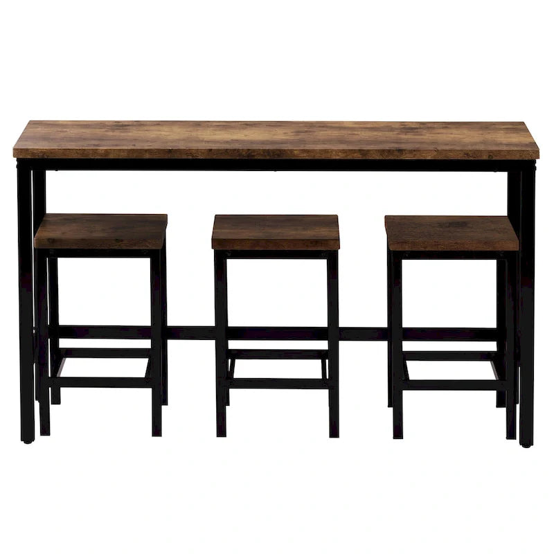 Ensemble de table à manger extra-longue avec 3 tabourets pub