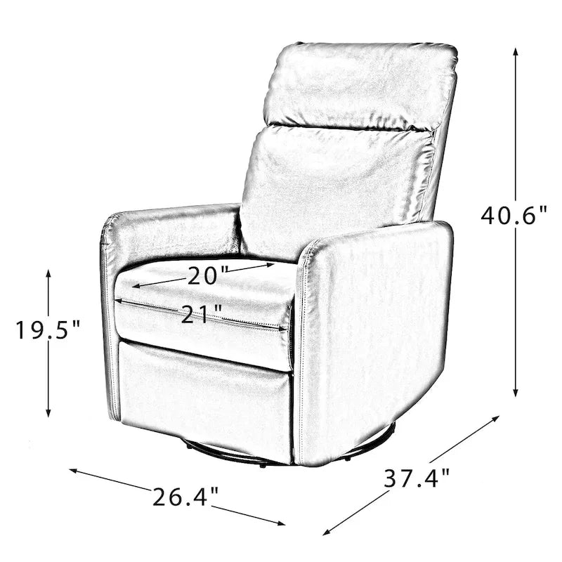 Lyle Fauteuil inclinable pivotant manuel avec base métallique