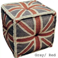 Pouf HERAT ORIENTAL fait main en Kilim de laine et de jute d'Inde