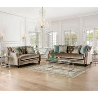 Ensemble Salon 2 Pièces Vynn Transitionnel en Chenille à Accoudoirs Inclinés par Furniture of America