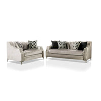 Ensemble Salon 2 Pièces Vynn Transitionnel en Chenille à Accoudoirs Inclinés par Furniture of America