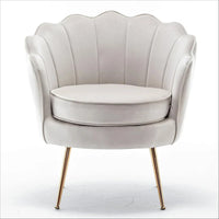 Fauteuil rond Cavett 28.3 large en velours avec pieds en métal doré
