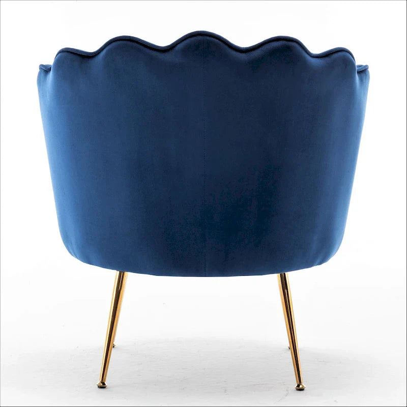 Fauteuil rond Cavett 28.3 large en velours avec pieds en métal doré