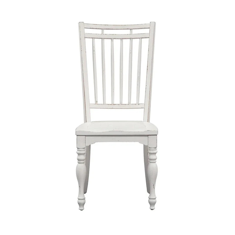 Chaise d'appoint à dossier à barreaux Magnolia Manor blanc antique écorce vieillie (lot de 2)