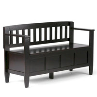 WYNDENHALL Riverside Banc de rangement contemporain en bois massif pour entrée de 122 cm de large - 51 cm de large