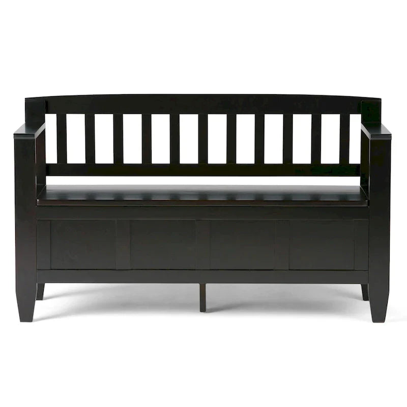 WYNDENHALL Riverside Banc de rangement contemporain en bois massif pour entrée de 122 cm de large - 51 cm de large