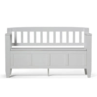 WYNDENHALL Riverside Banc de rangement contemporain en bois massif pour entrée de 122 cm de large - 51 cm de large