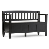 WYNDENHALL Riverside Banc de rangement contemporain en bois massif pour entrée de 122 cm de large - 51 cm de large