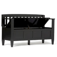 WYNDENHALL Riverside Banc de rangement contemporain en bois massif pour entrée de 122 cm de large - 51 cm de large
