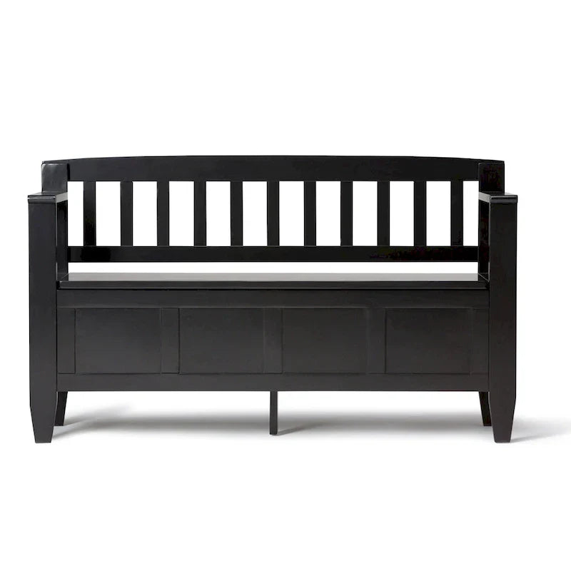 WYNDENHALL Riverside Banc de rangement contemporain en bois massif pour entrée de 122 cm de large - 51 cm de large