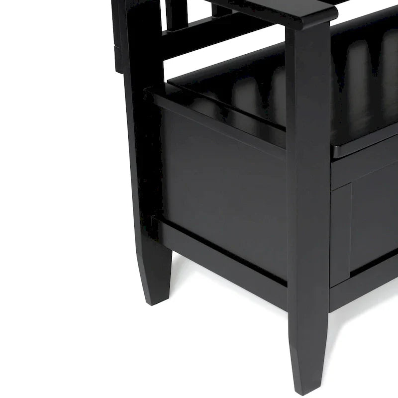 WYNDENHALL Riverside Banc de rangement contemporain en bois massif pour entrée de 122 cm de large - 51 cm de large