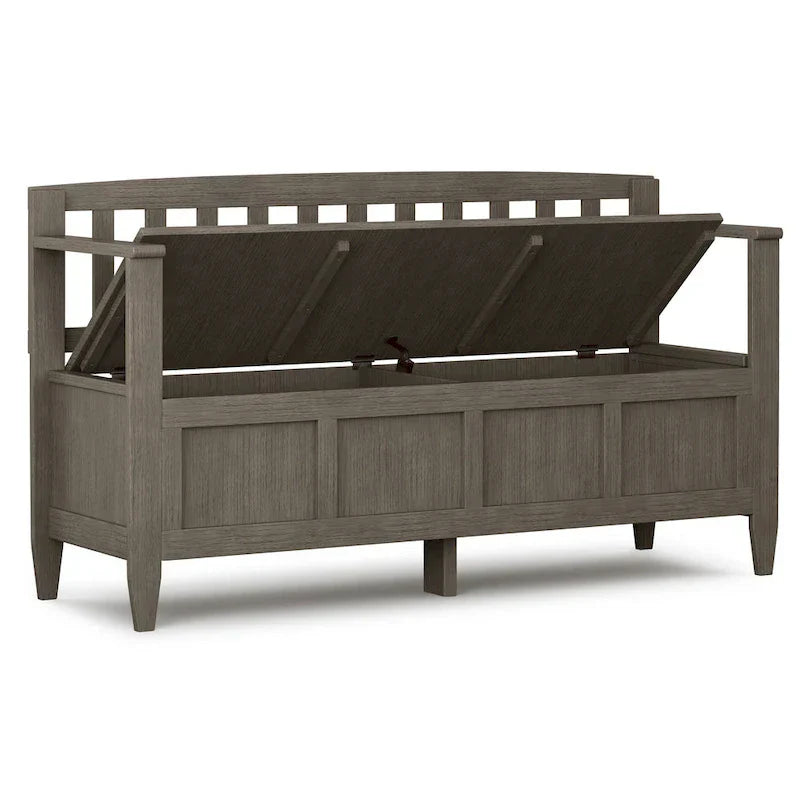 WYNDENHALL Riverside Banc de rangement contemporain en bois massif pour entrée de 122 cm de large - 51 cm de large