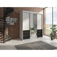 Armoire moderne 3 portes Monaco 71 pouces avec miroir