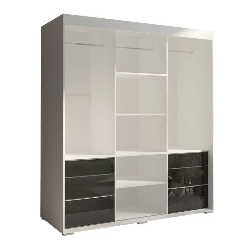 Armoire moderne 3 portes Monaco 71 pouces avec miroir