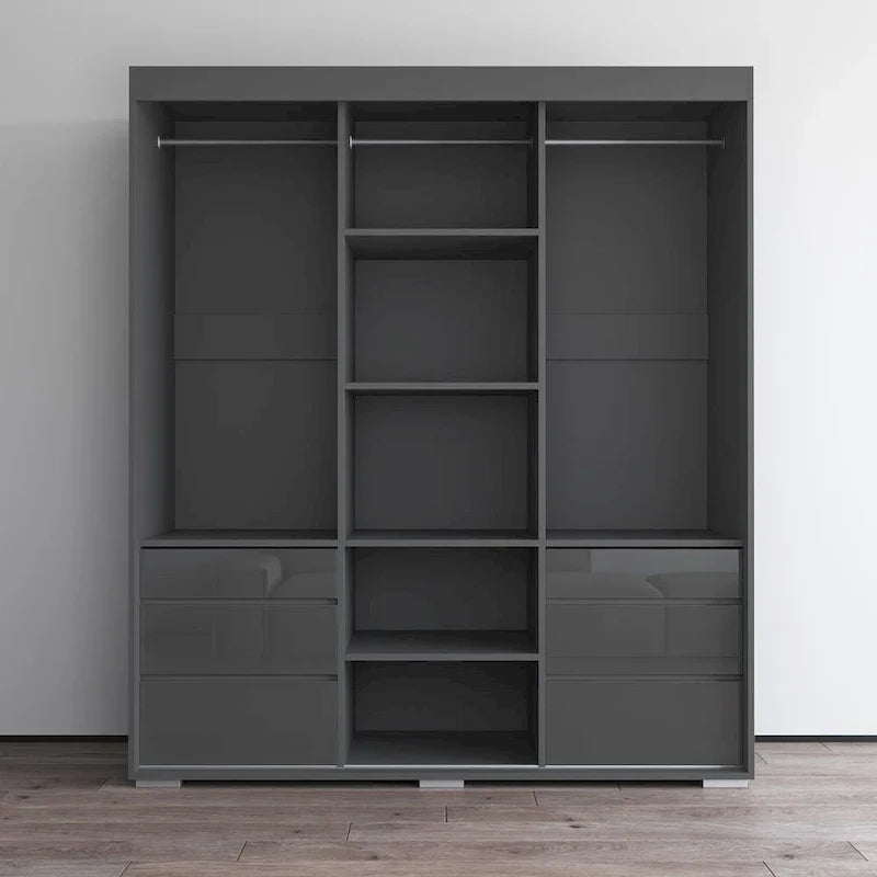 Armoire moderne 3 portes Monaco 71 pouces avec miroir