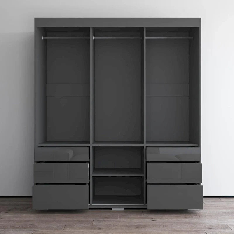 Armoire moderne 3 portes Monaco 71 pouces avec miroir