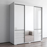 Armoire moderne 3 portes Monaco 71 pouces avec miroir