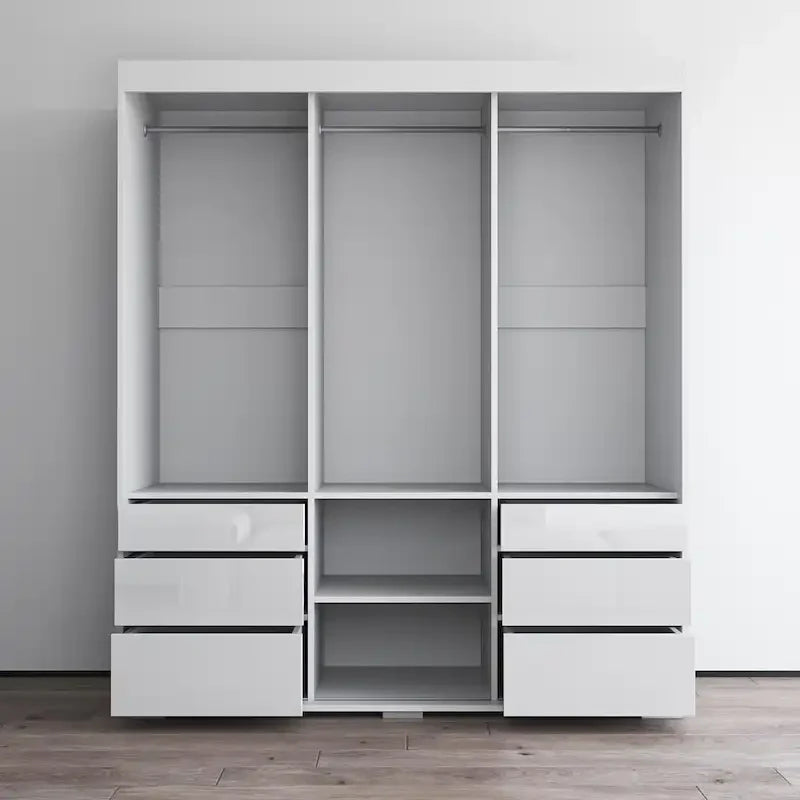 Armoire moderne 3 portes Monaco 71 pouces avec miroir