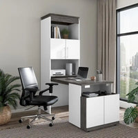 Meuble de rangement haut Orion 30W avec portes et bureau pliant par Bestar