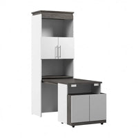 Meuble de rangement haut Orion 30W avec portes et bureau pliant par Bestar