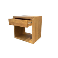 Lot de 2 - Tables de chevet flottantes en chêne massif faites à la main avec tiroir, Tables d'appoint