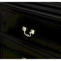 Chambre à coucher Lillie 6 pièces en bois noir avec lit traîneau