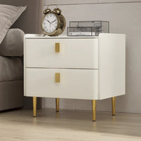 Table de chevet de chambre à coucher moderne de luxe en similicuir à 2 tiroirs