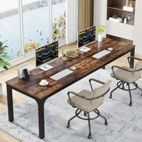 Bureau d'ordinateur extra-long de 78,7 pouces, bureau 2 personnes, grande table d'écriture