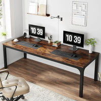 Bureau d'ordinateur extra-long de 78,7 pouces, bureau 2 personnes, grande table d'écriture