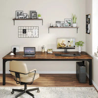Bureau d'ordinateur extra-long de 78,7 pouces, bureau 2 personnes, grande table d'écriture