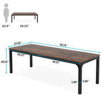 Bureau d'ordinateur extra-long de 78,7 pouces, bureau 2 personnes, grande table d'écriture