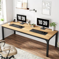 Bureau d'ordinateur extra-long de 78,7 pouces, bureau 2 personnes, grande table d'écriture
