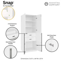 Garde-robe penderie autoportante Manhattan Comfort Lee Modern 1.0