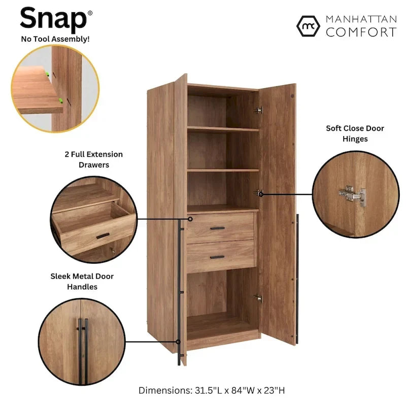 Garde-robe penderie autoportante Manhattan Comfort Lee Modern 1.0