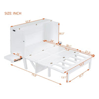 Lit escamotable format double avec bureau et port USB