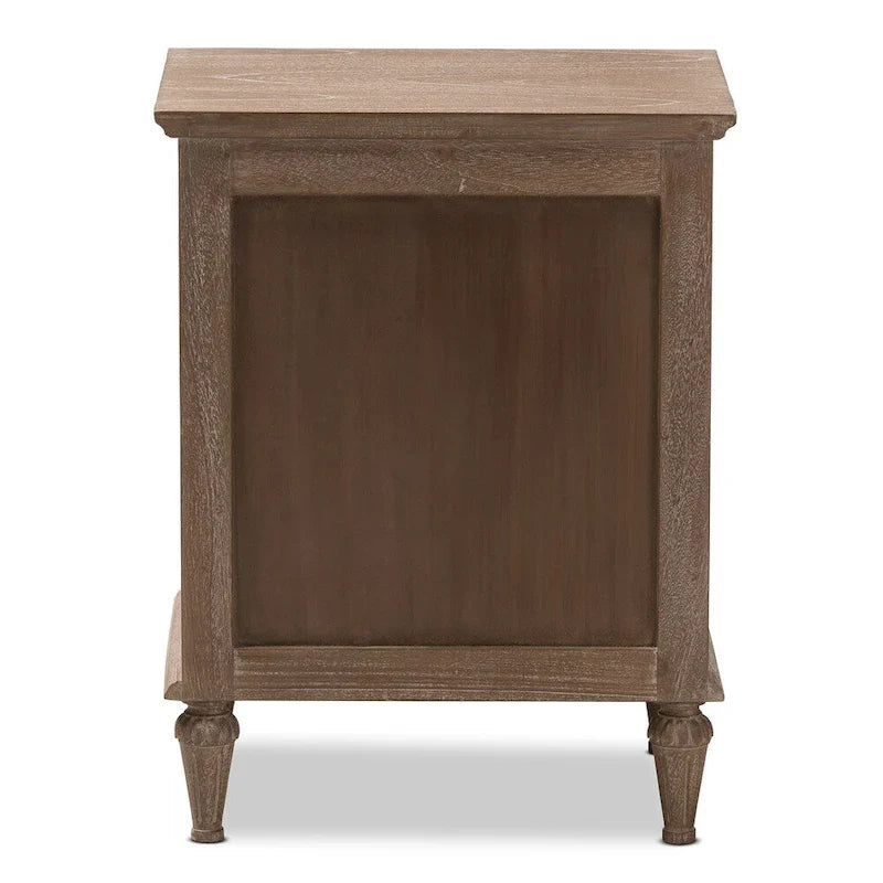 Table de chevet à 3 tiroirs en bois rustique par Baxton Studio