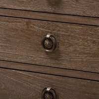 Table de chevet rustique en bois à 3 tiroirs par Baxton Studio
