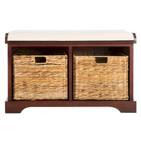 SAFAVIEH Euphemia Banc de rangement tressé marron - 33,5 x 16,1 x 19,9 - 34Lx16Px20H