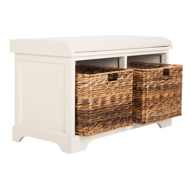 SAFAVIEH Euphemia Banc de rangement tressé marron - 33,5 x 16,1 x 19,9 - 34Lx16Px20H