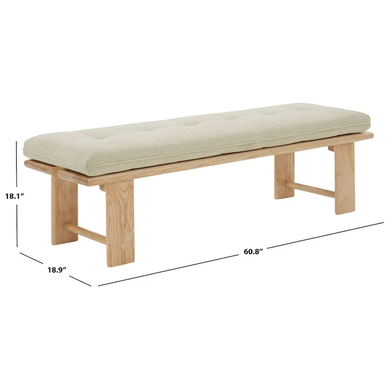 Banc coussin moderne Rasema SAFAVIEH Couture - 154,4 cm L x 48 cm P x 46 cm H - 61Lx19Px18H