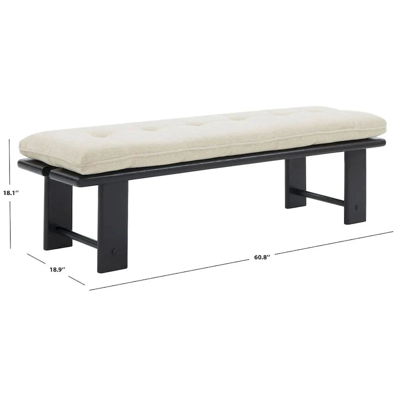 Banc coussin moderne Rasema SAFAVIEH Couture - 154,4 cm L x 48 cm P x 46 cm H - 61Lx19Px18H