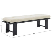 Banc coussin moderne Rasema SAFAVIEH Couture - 154,4 cm L x 48 cm P x 46 cm H - 61Lx19Px18H