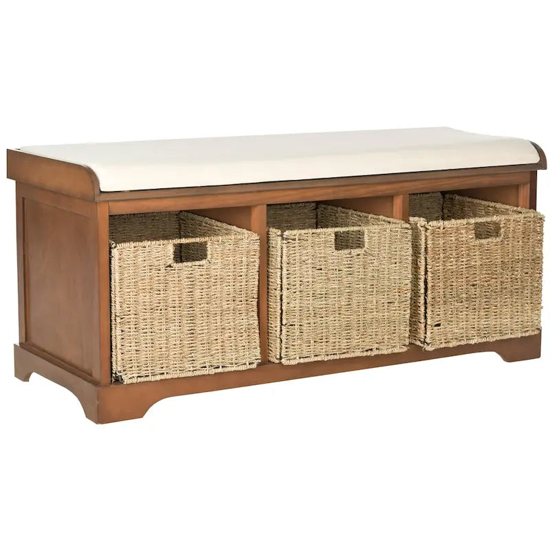 SAFAVIEH Eola Banc de rangement gris/blanc - 47 x 16,1 x 19,9 - 47Wx16Px20H
